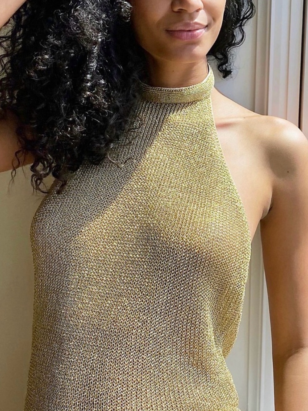 Women’s Gold Halter Bodysuit - Free People